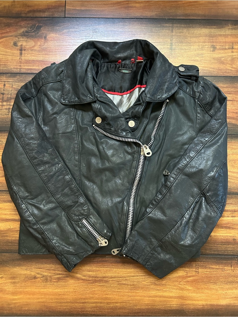 DOMA Leather Moto Jacket Black Argentina made Sz XS/Small